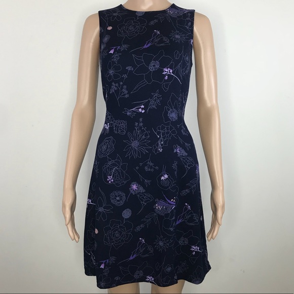 Ann Taylor Dresses & Skirts - Ann Taylor Loft Blue & Purple Rayon Floral dress 8